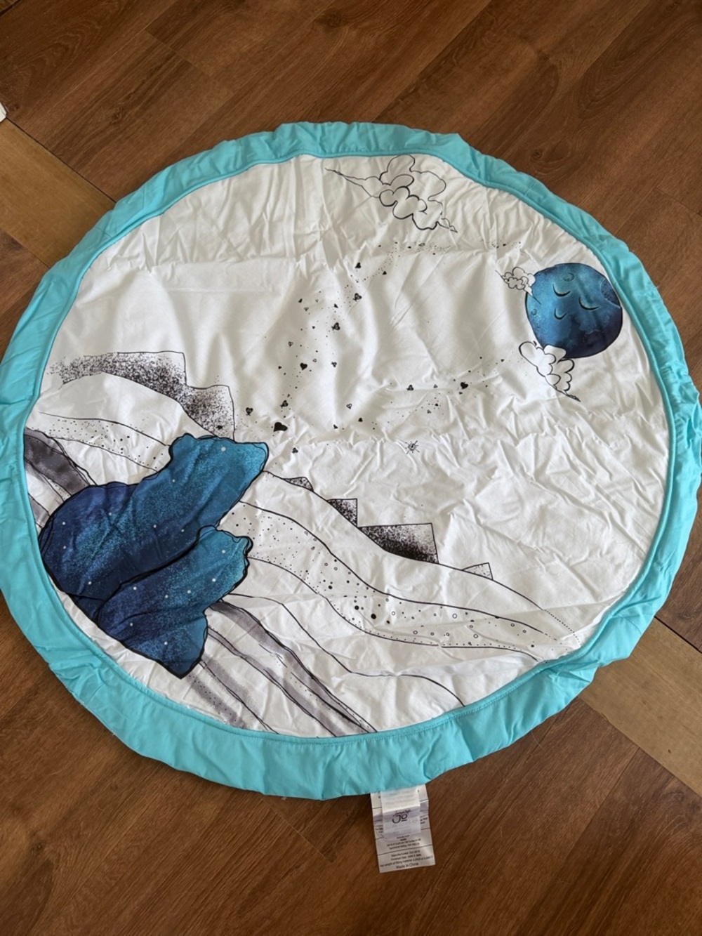 Jump-off Jo Blue Bear Playmat, Quilted, 36”